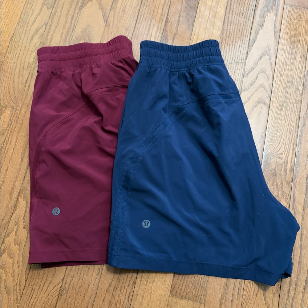 lululemon athletica Men's Athletic Shorts - Blue and Red